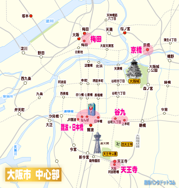 大阪市中心部マップ