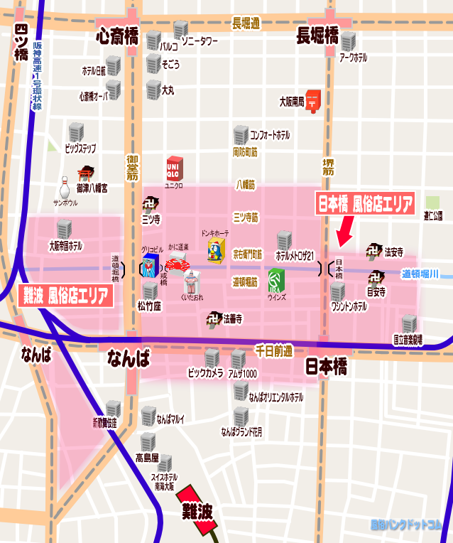 ミナミ難波日本橋MAP